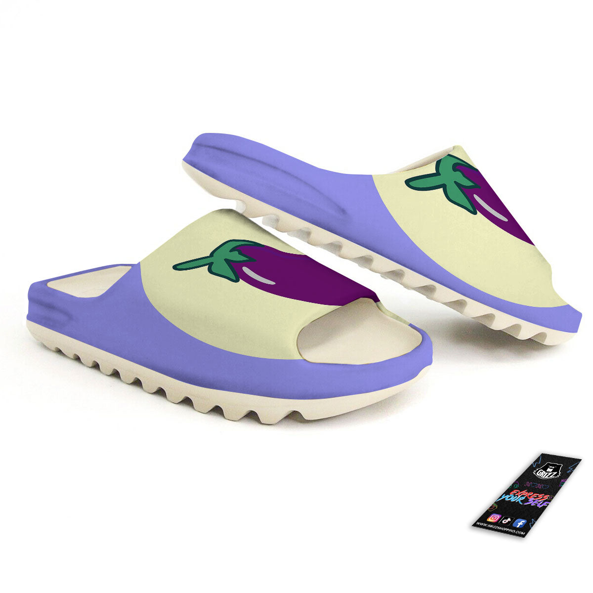 Eggplant Print Sandals-grizzshop