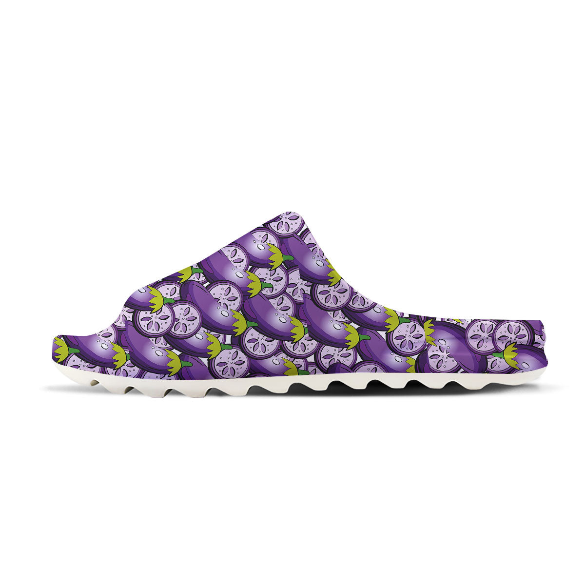 Eggplant Purple Print Pattern Sandals-grizzshop