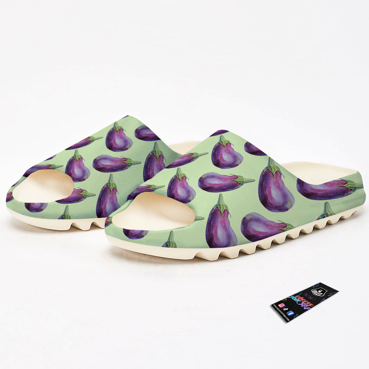 Eggplant Watercolor Pattern Sandals-grizzshop