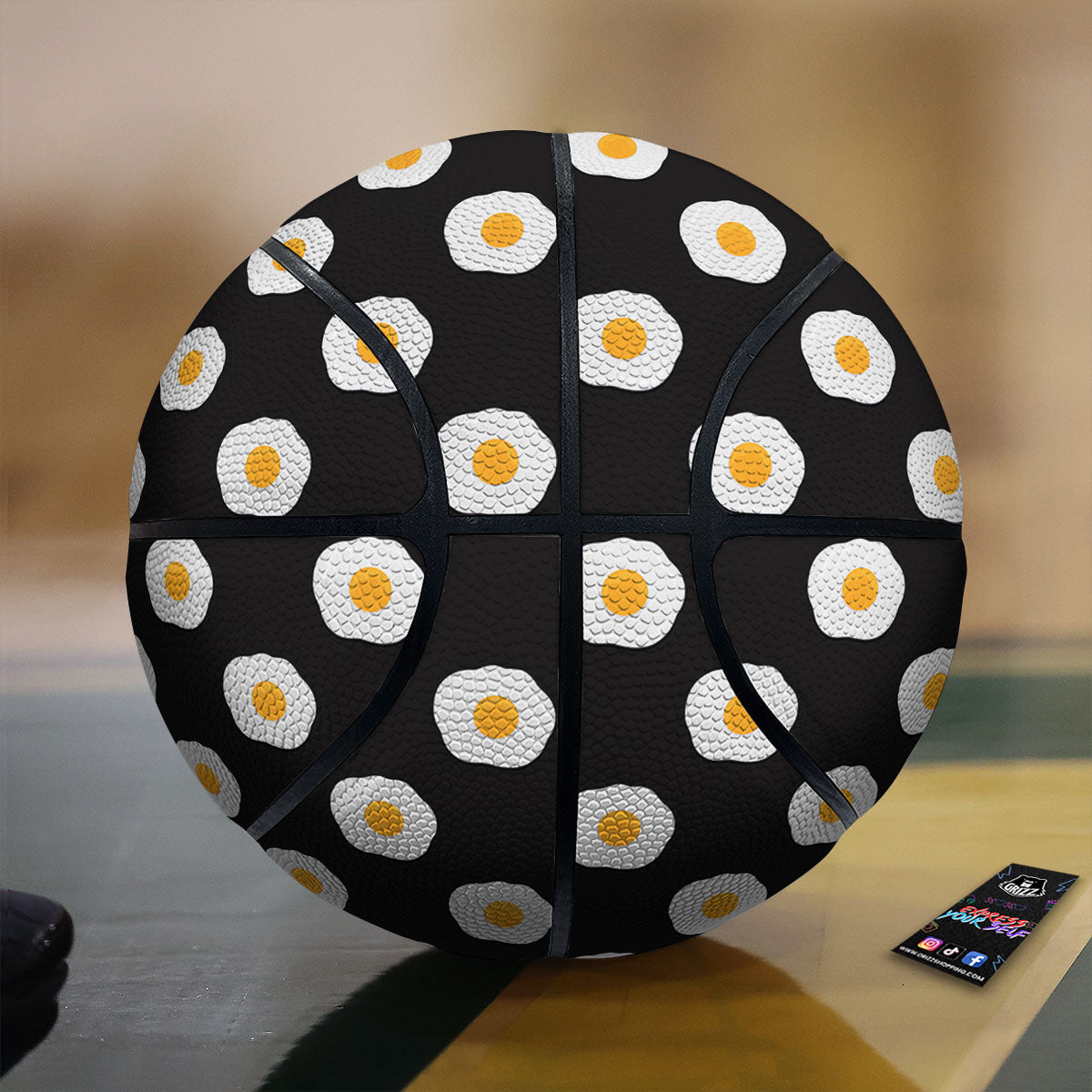 Eggs Black Fried Print Pattern Basketball-grizzshop