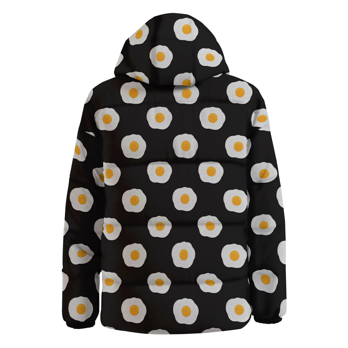 Eggs Black Fried Print Pattern Down Jacket-grizzshop