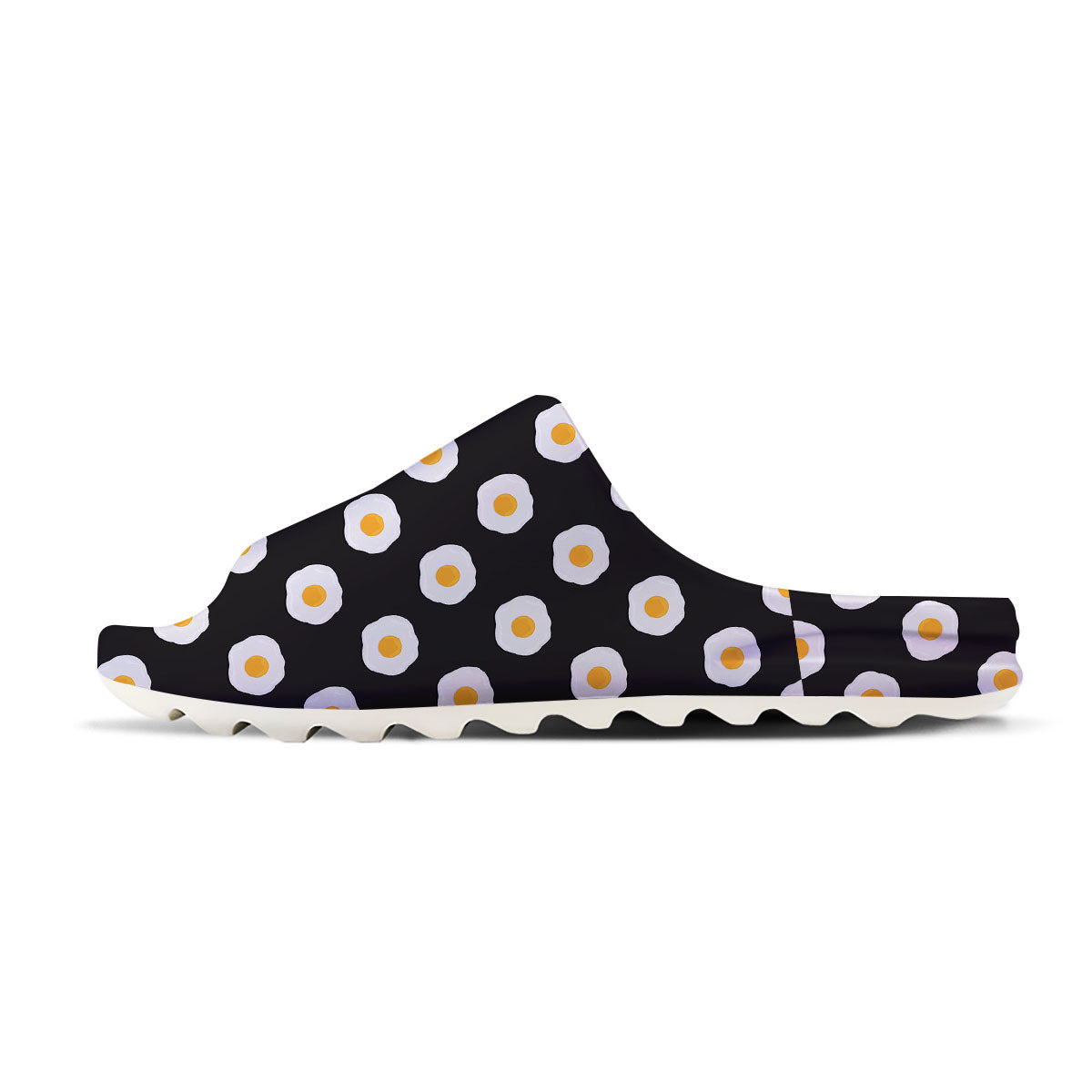 Eggs Black Fried Print Pattern Sandals-grizzshop