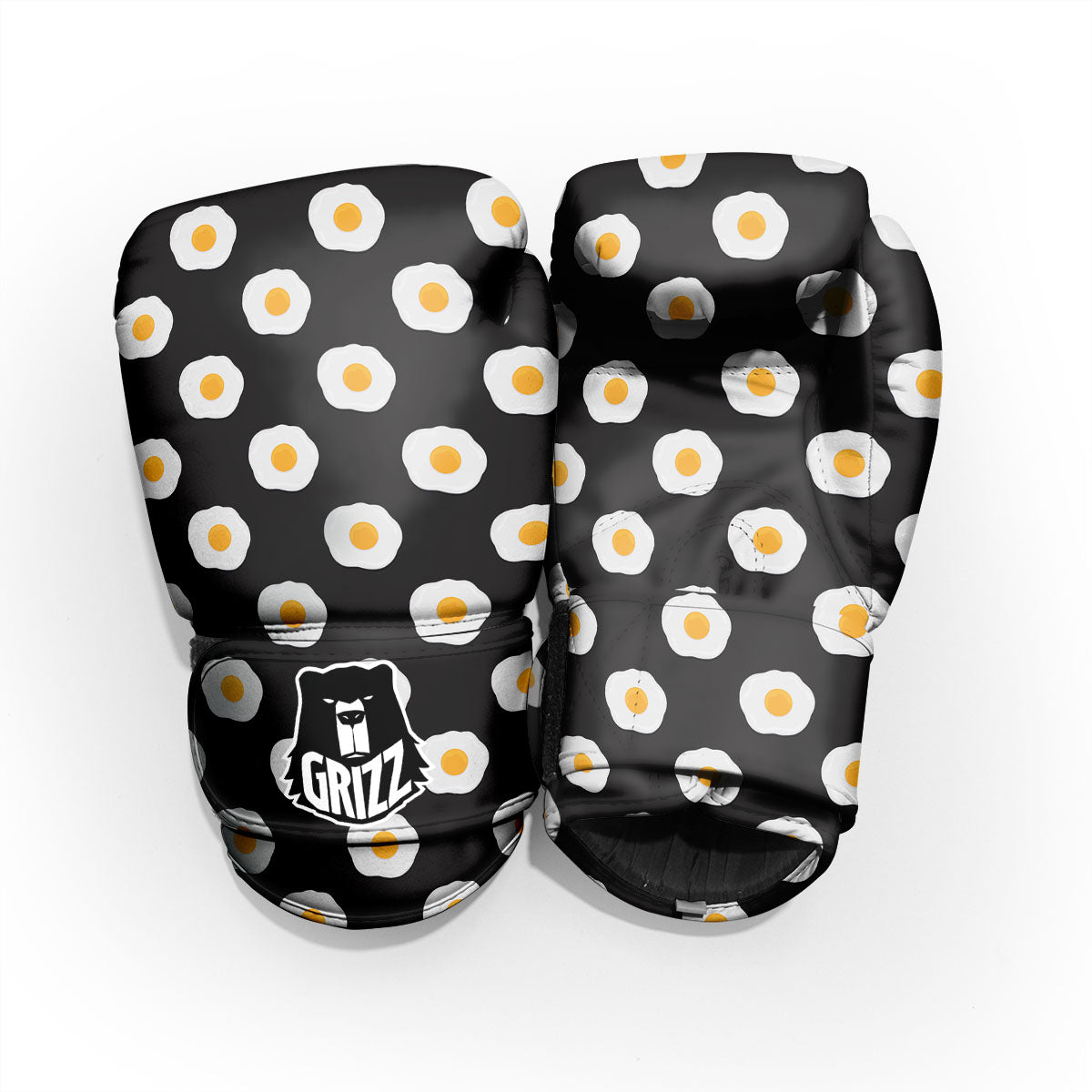 Eggs Black Fried Print Pattern Pro Boxing Glove