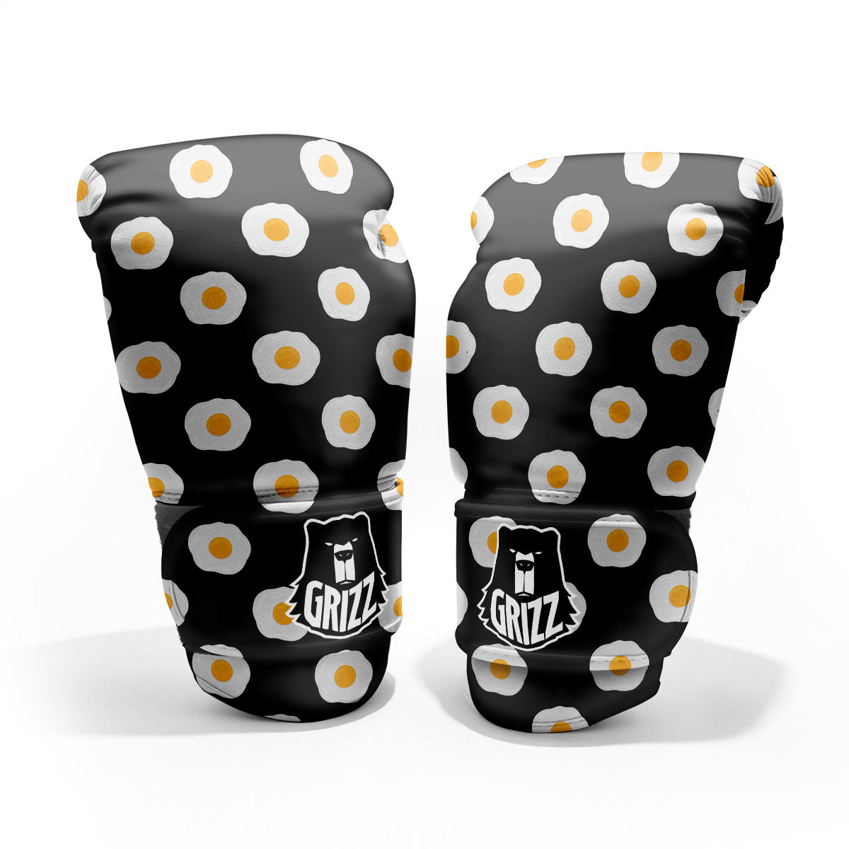 Eggs Black Fried Print Pattern Pro Boxing Glove