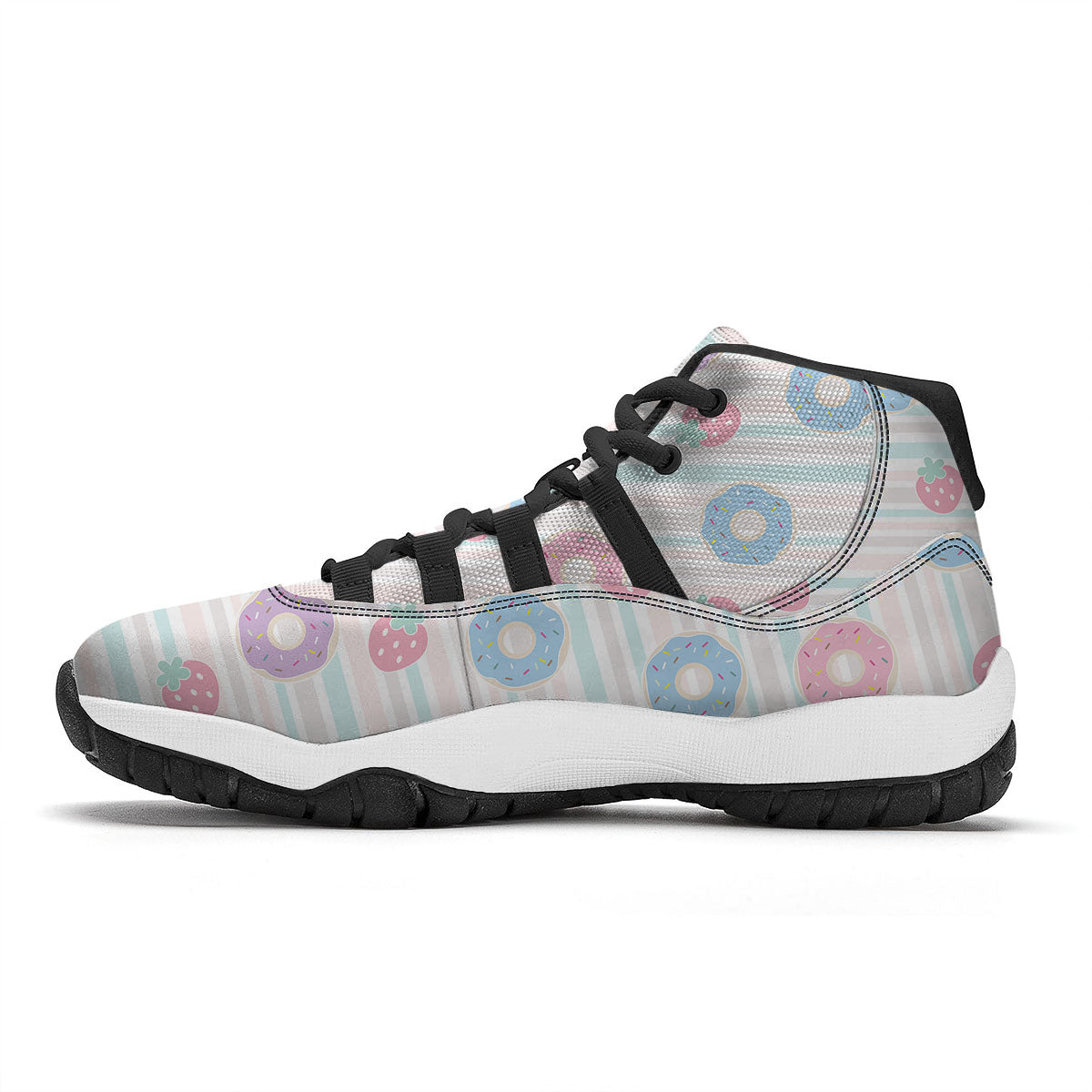 Eggs Print Pattern Black Bball Shoes-grizzshop