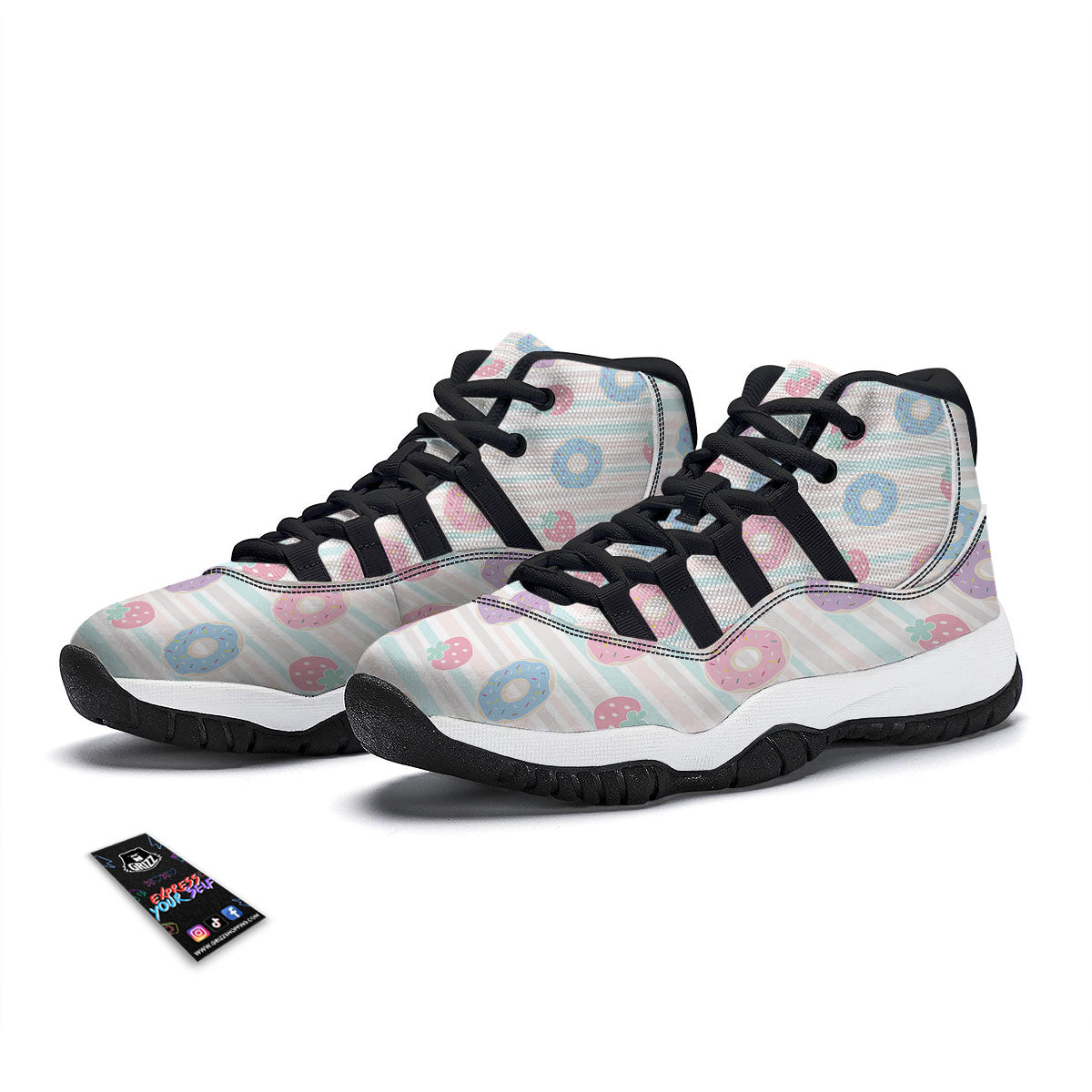 Eggs Print Pattern Black Bball Shoes-grizzshop