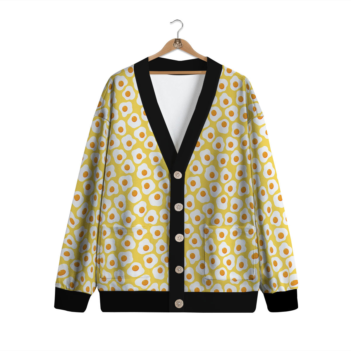 Eggs Print Pattern Cardigan-grizzshop