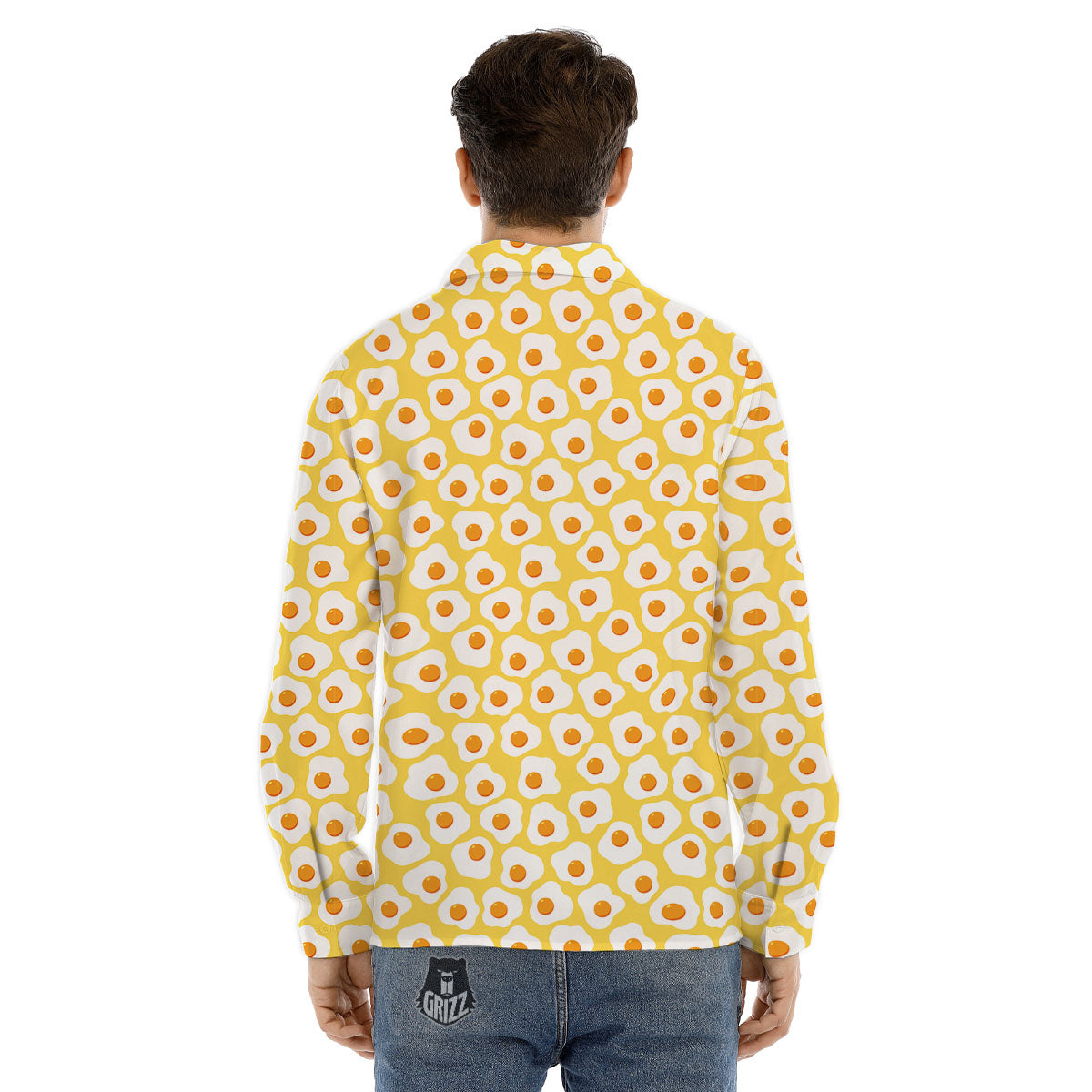 Eggs Print Pattern Men's Dress Shirts-grizzshop