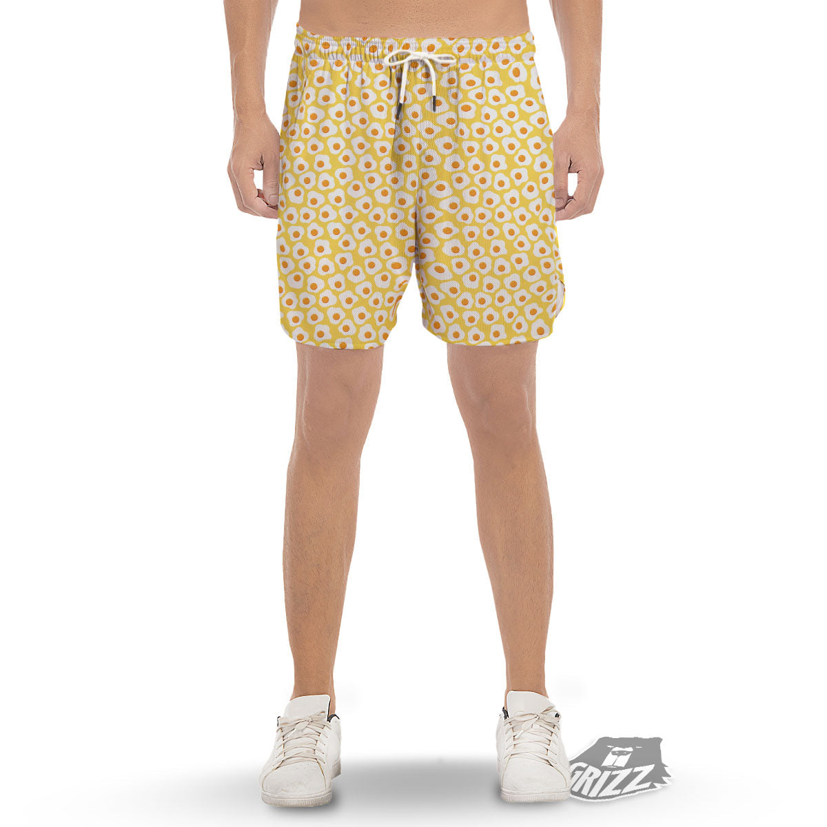 Eggs Print Pattern Men's Gym Shorts-grizzshop
