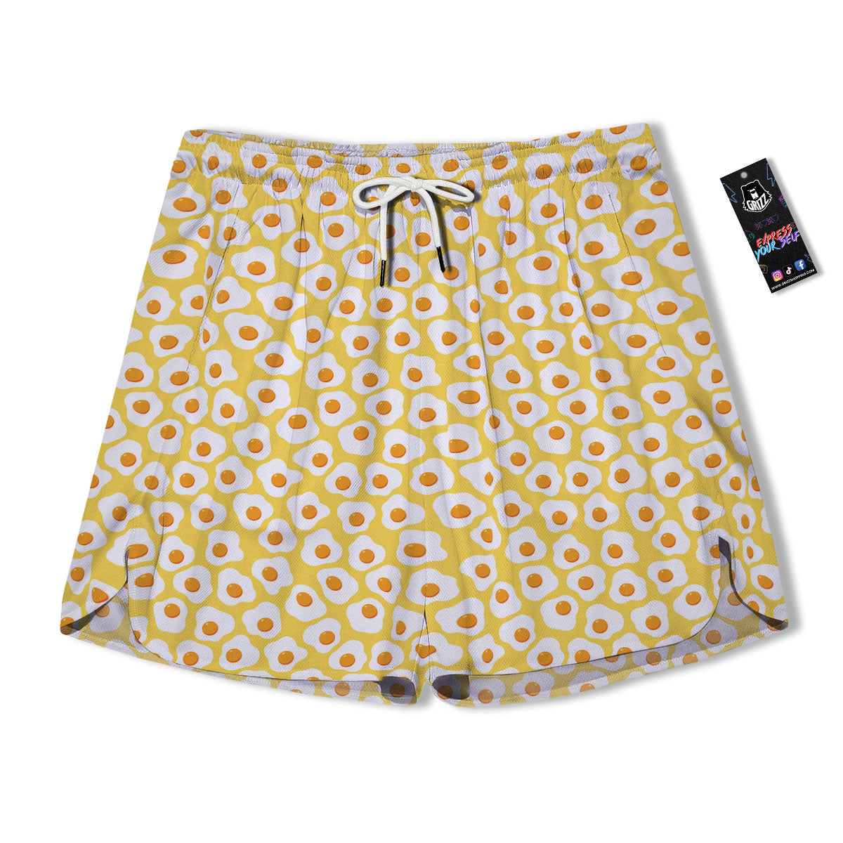 Eggs Print Pattern Men's Running Shorts-grizzshop
