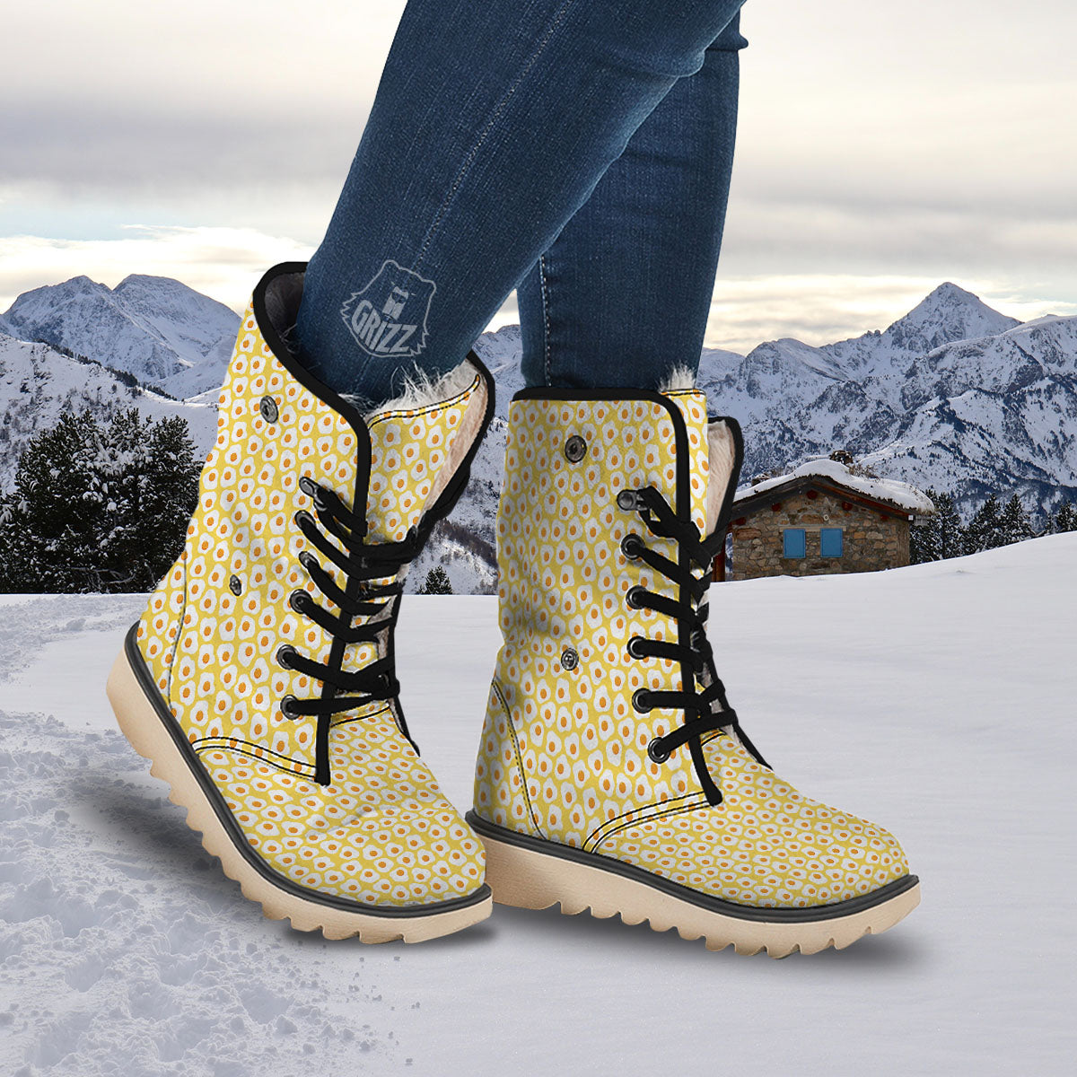 Eggs Print Pattern Snow Boots-grizzshop