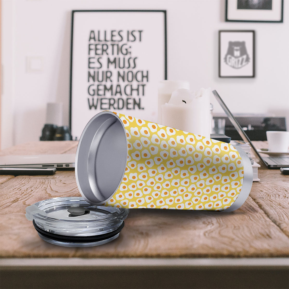 Eggs Print Pattern Tumbler-grizzshop