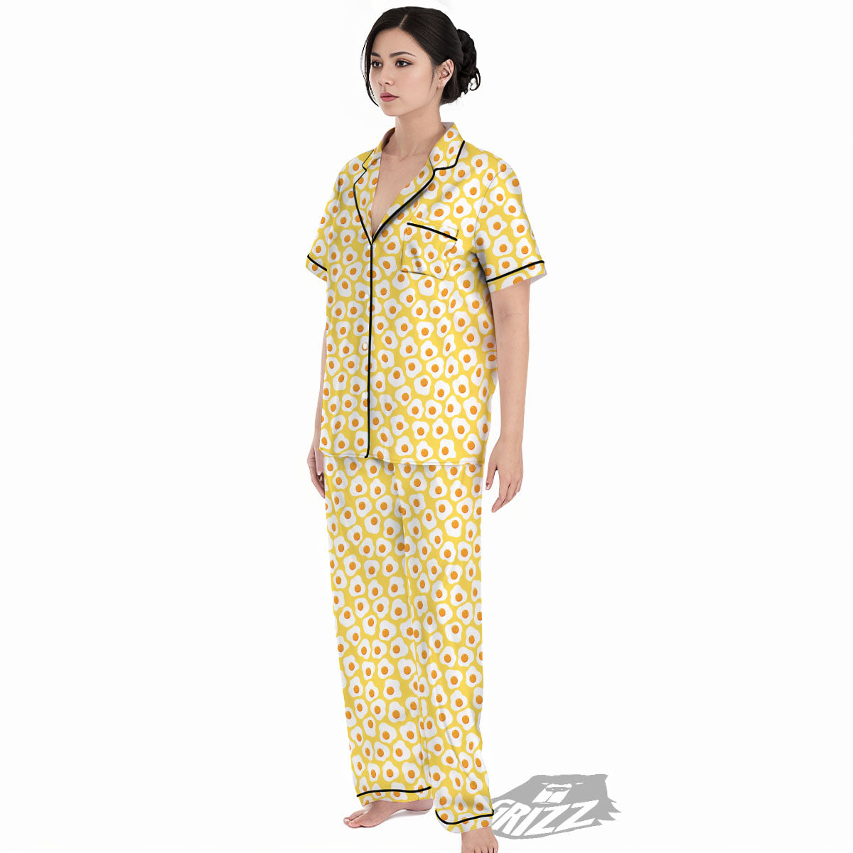 Eggs Print Pattern Women's Pajamas Set-grizzshop