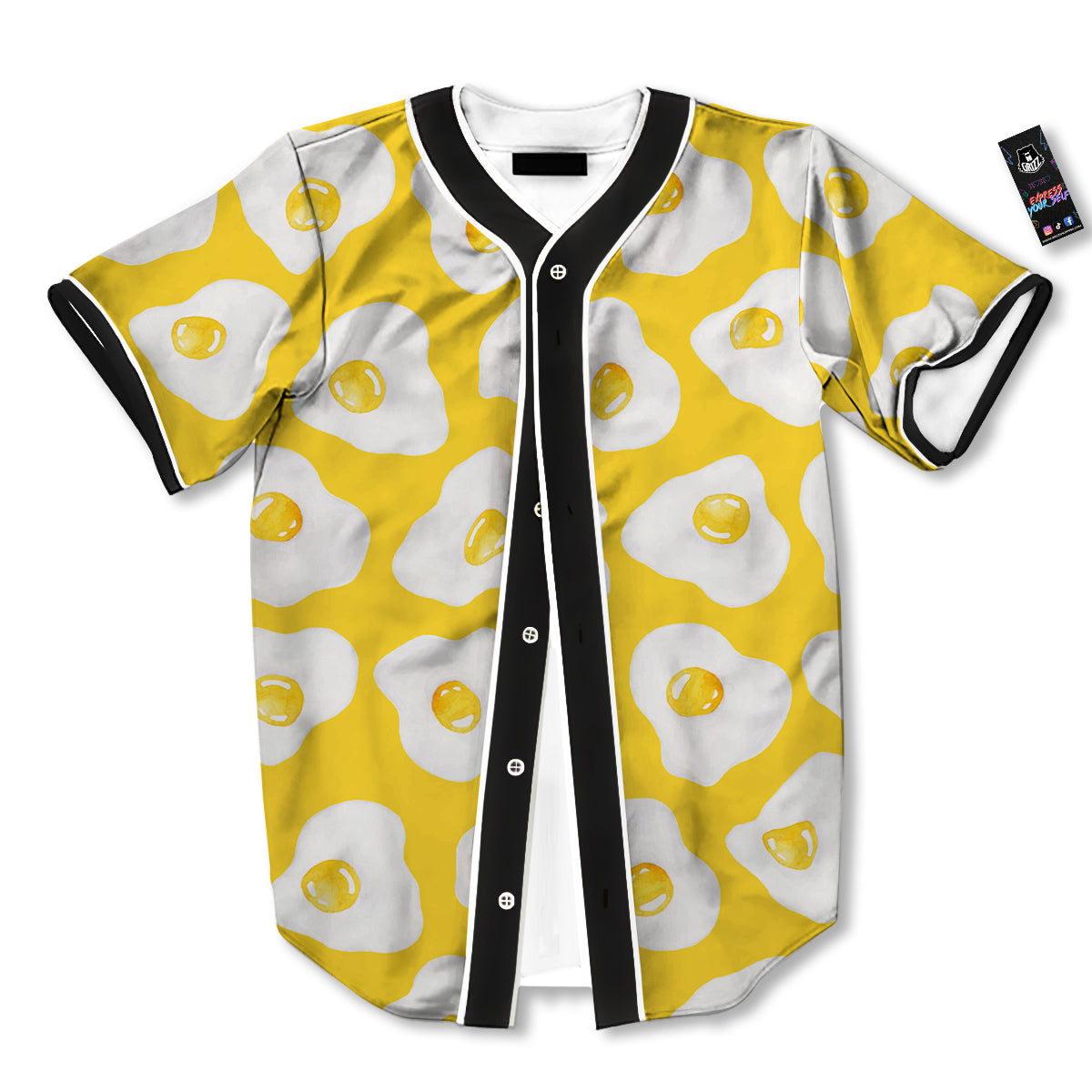 Eggs Yellow Print Pattern Baseball Jersey-grizzshop