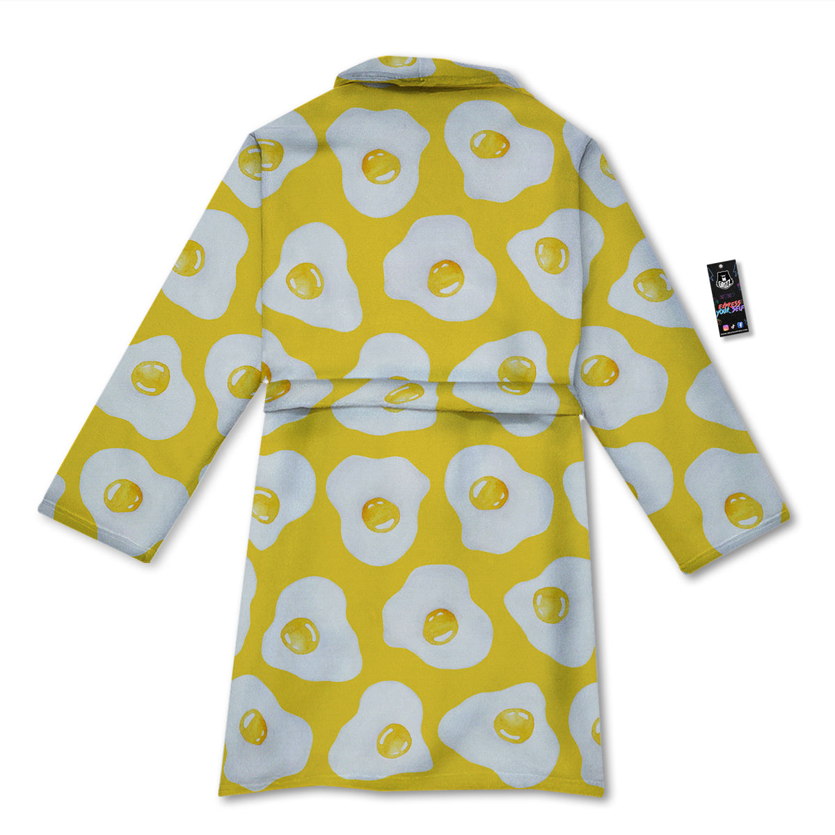 Eggs Yellow Print Pattern Bathrobe-grizzshop