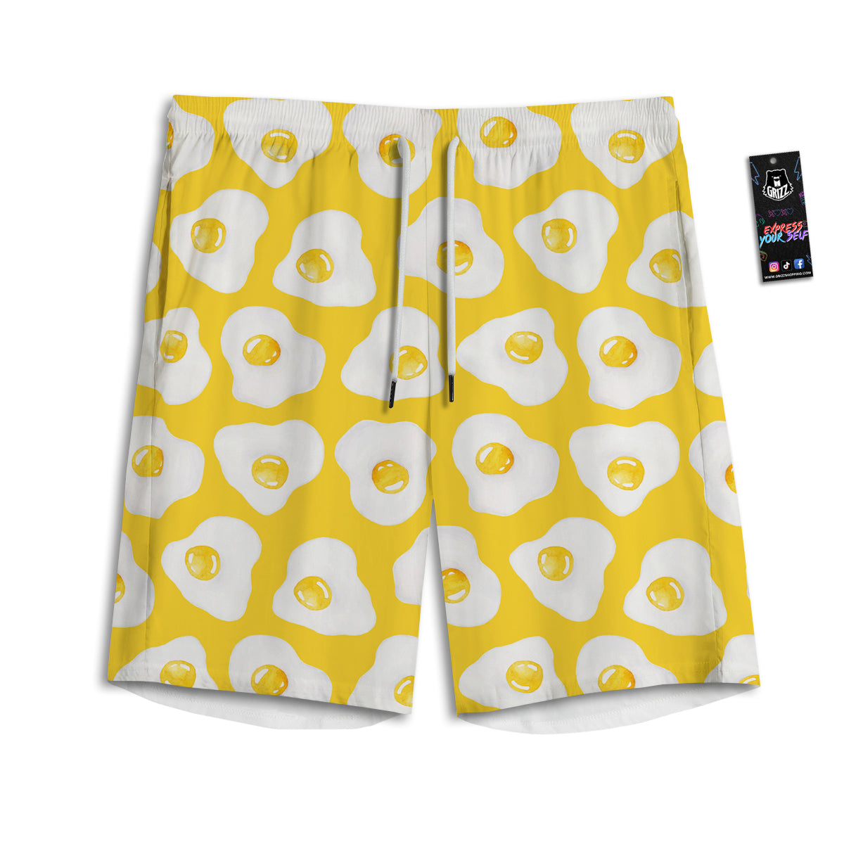 Eggs Yellow Print Pattern Men's Athletic Shorts