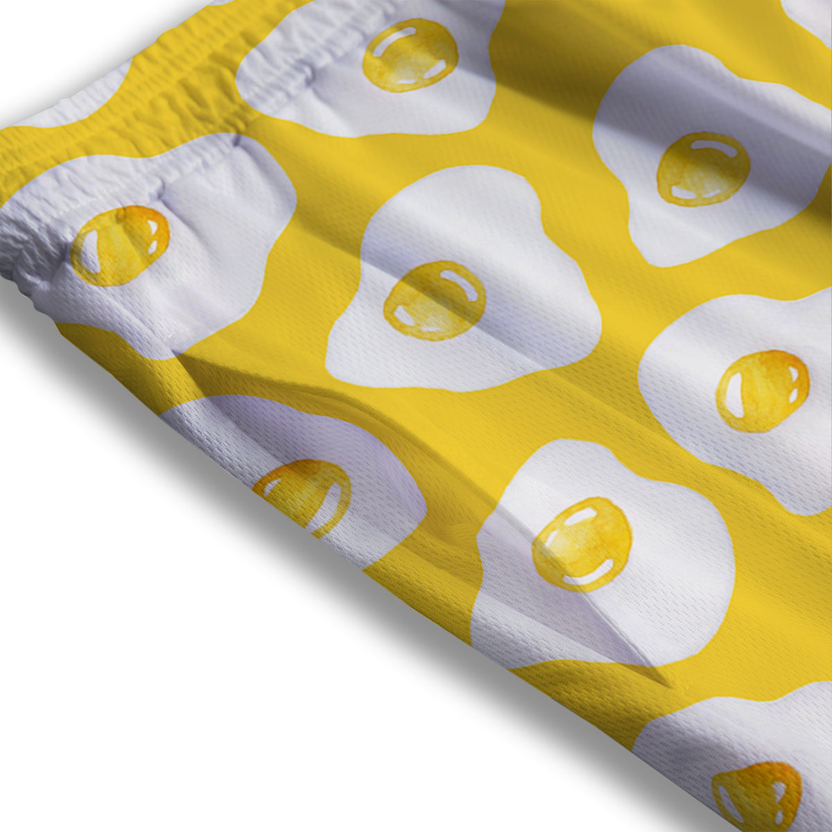 Eggs Yellow Print Pattern Mesh Shorts