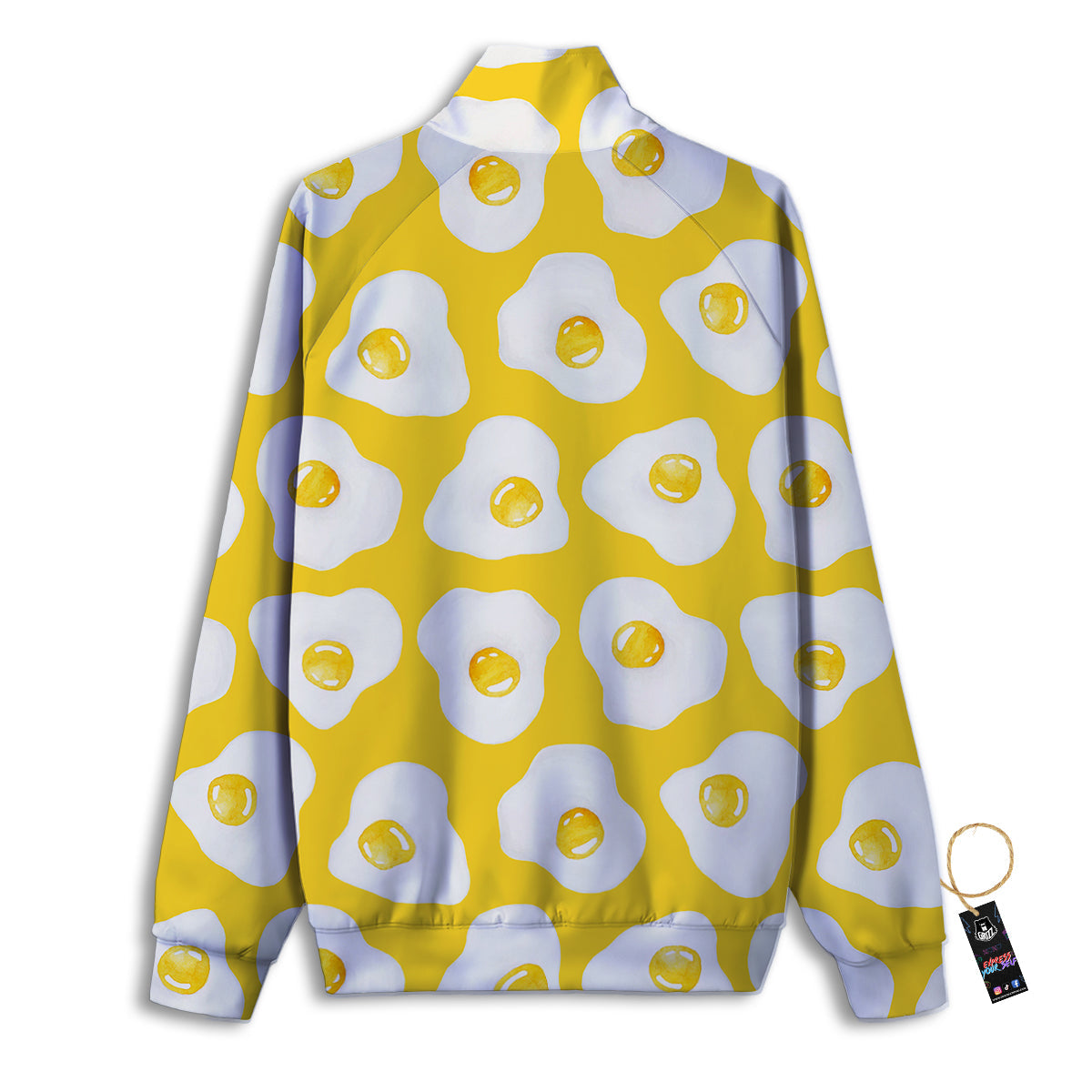 Eggs Yellow Print Pattern Track Jacket-grizzshop