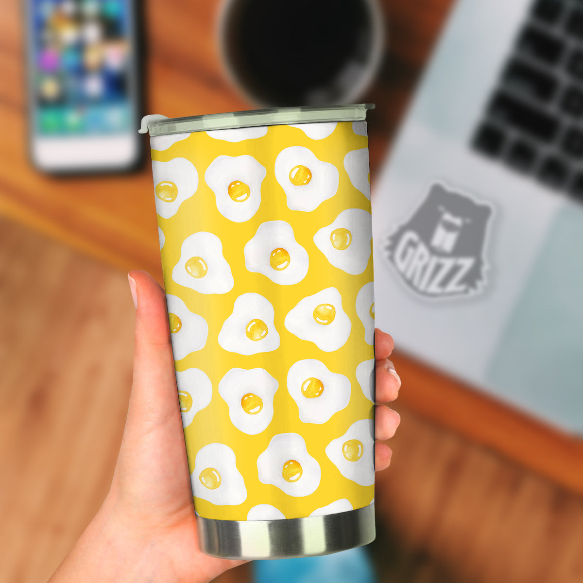 Eggs Yellow Print Pattern Tumbler-grizzshop