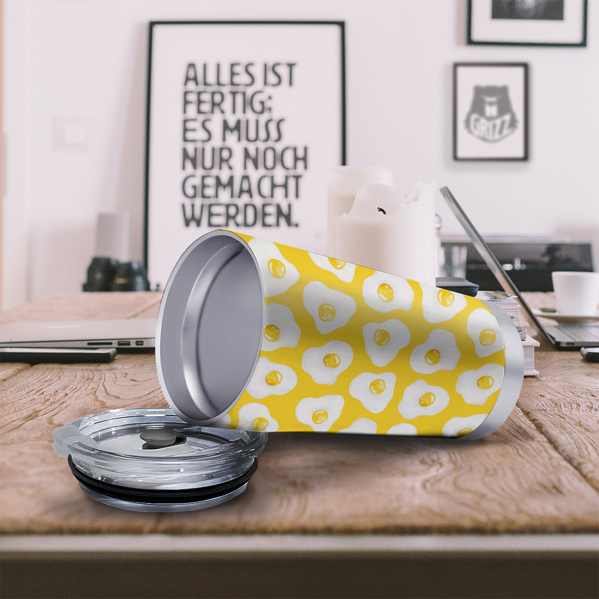 Eggs Yellow Print Pattern Tumbler-grizzshop