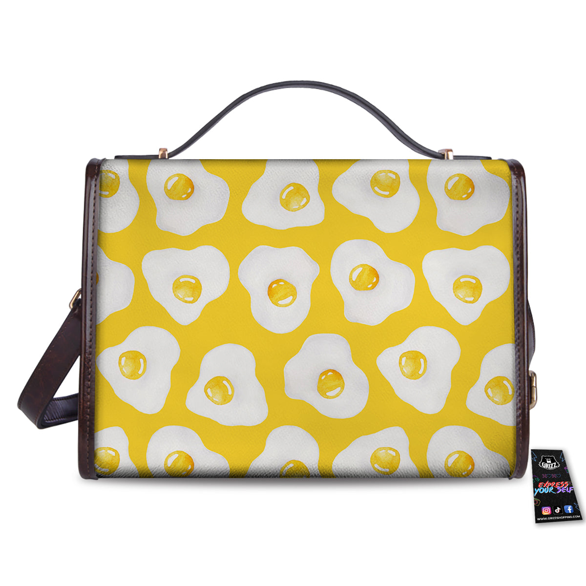 Eggs Yellow Print Pattern Women's Satchel Bag-grizzshop