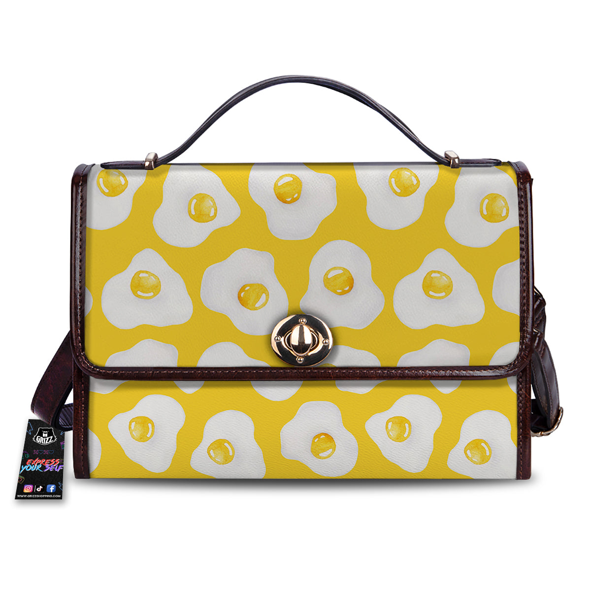 Eggs Yellow Print Pattern Women's Satchel Bag-grizzshop