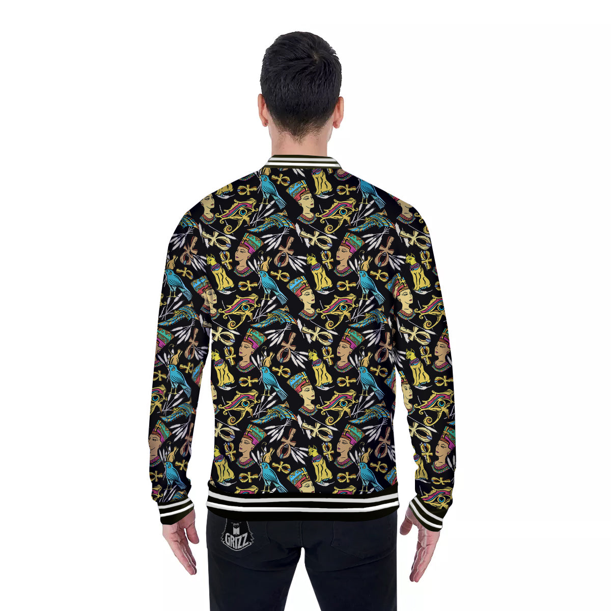 Egypt Ancient Print Pattern Baseball Jacket-grizzshop