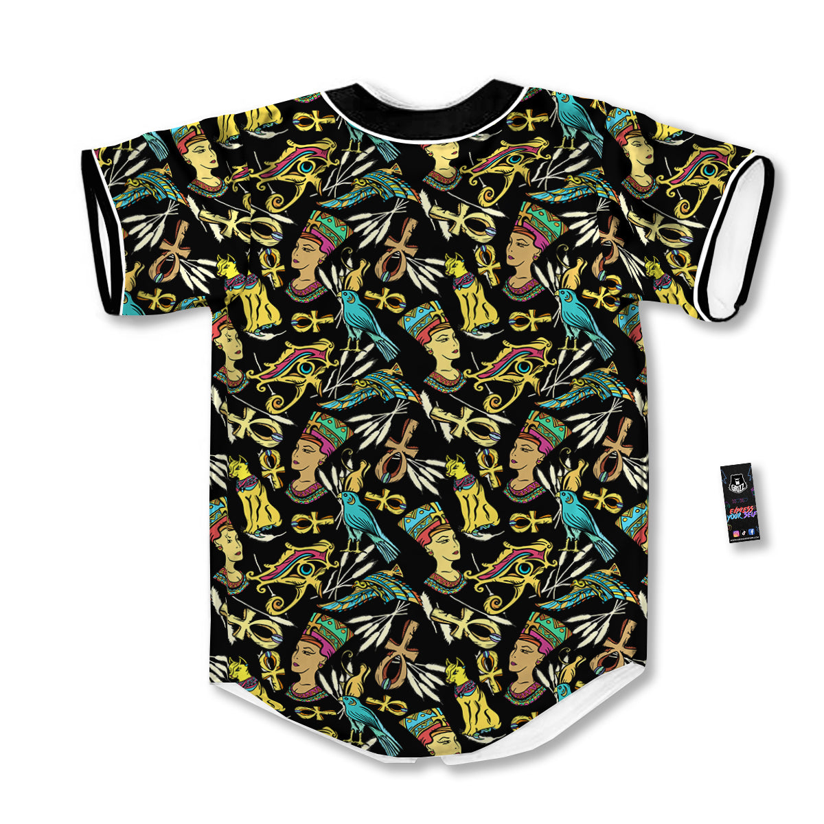 Egypt Ancient Print Pattern Baseball Jersey-grizzshop