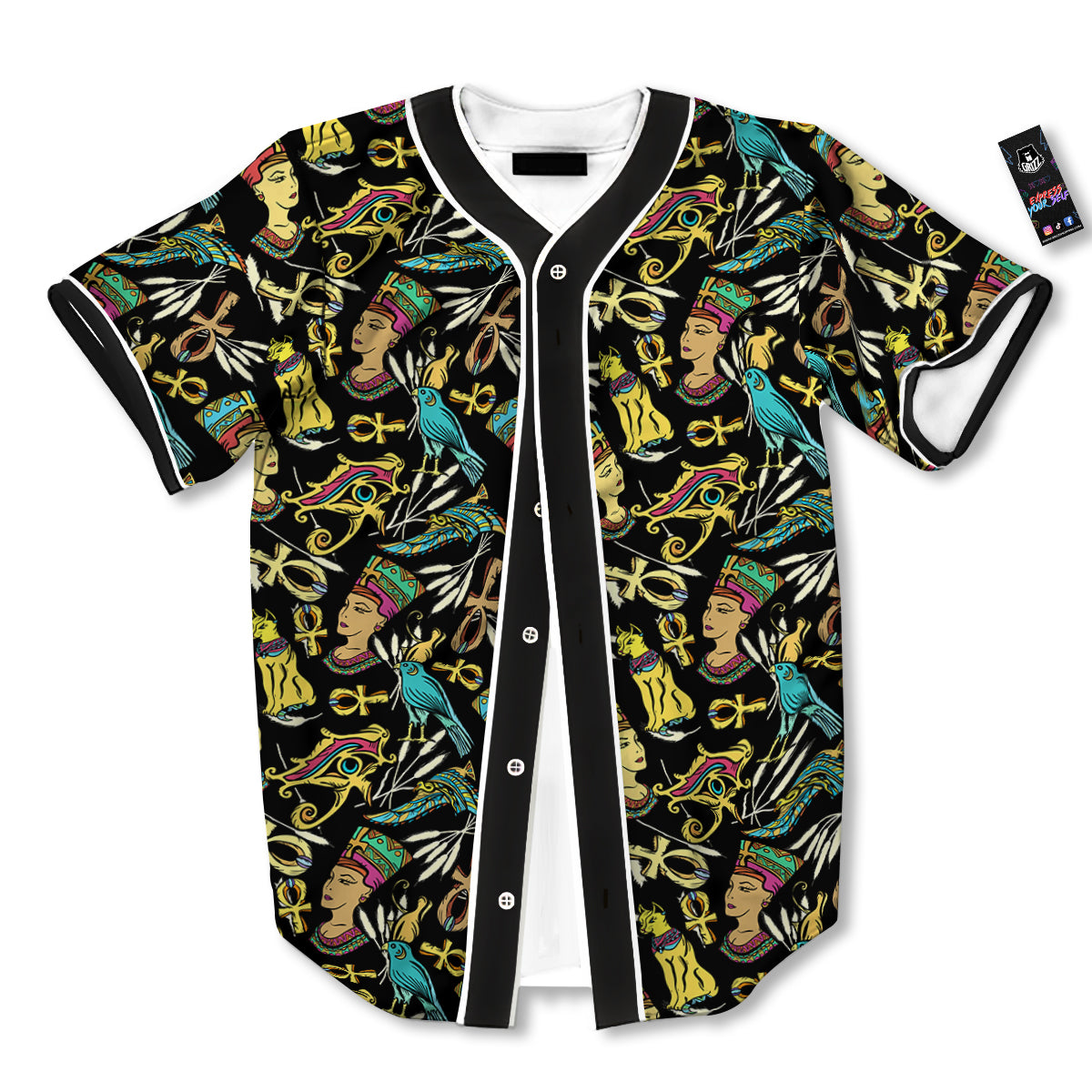 Egypt Ancient Print Pattern Baseball Jersey-grizzshop