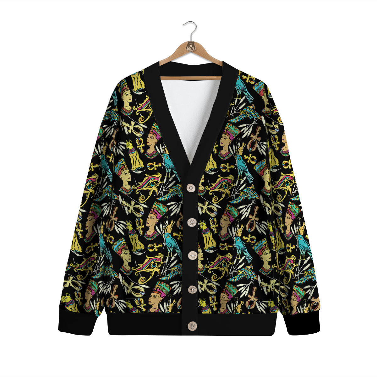 Egypt Ancient Print Pattern Cardigan-grizzshop