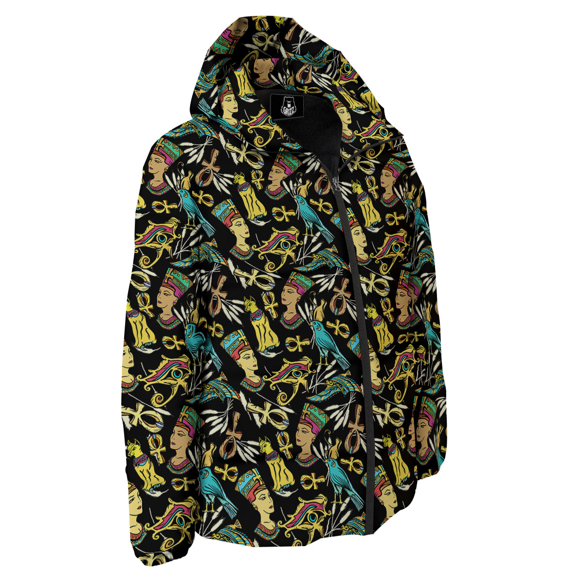 Egypt Ancient Print Pattern Down Jacket-grizzshop