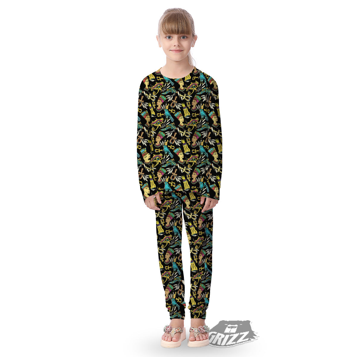 Egypt Ancient Print Pattern Kid's Pajamas-grizzshop