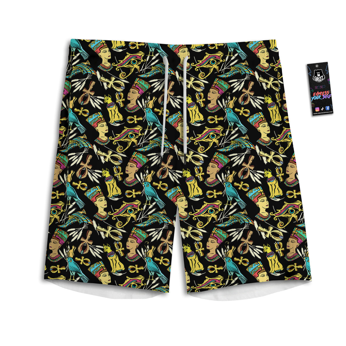 Egypt Ancient Print Pattern Men's Athletic Shorts