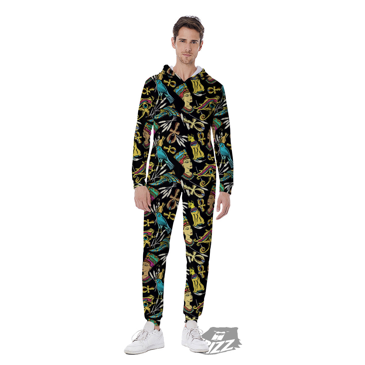 Egypt Ancient Print Pattern Men's Jumpsuit-grizzshop