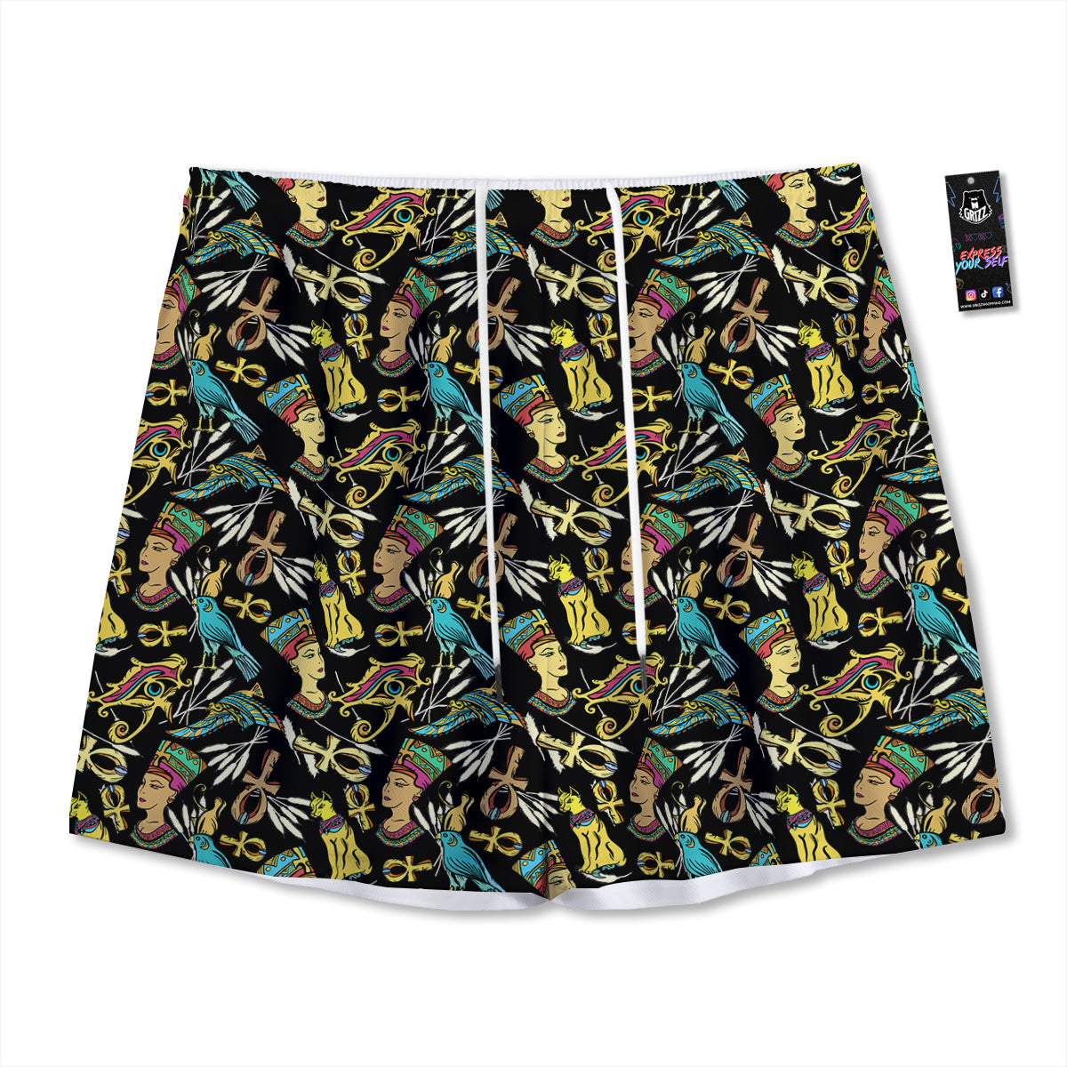 Fossil Dino Skeleton Print Pattern Mesh Shorts