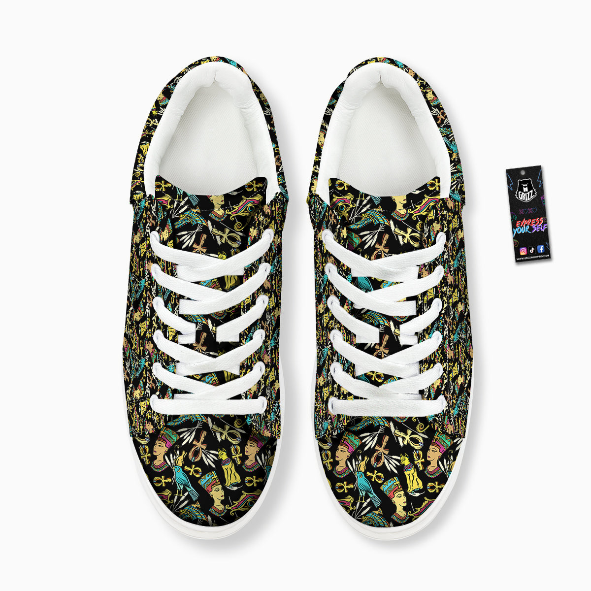 Egypt Ancient Print Pattern Platform Shoes-grizzshop