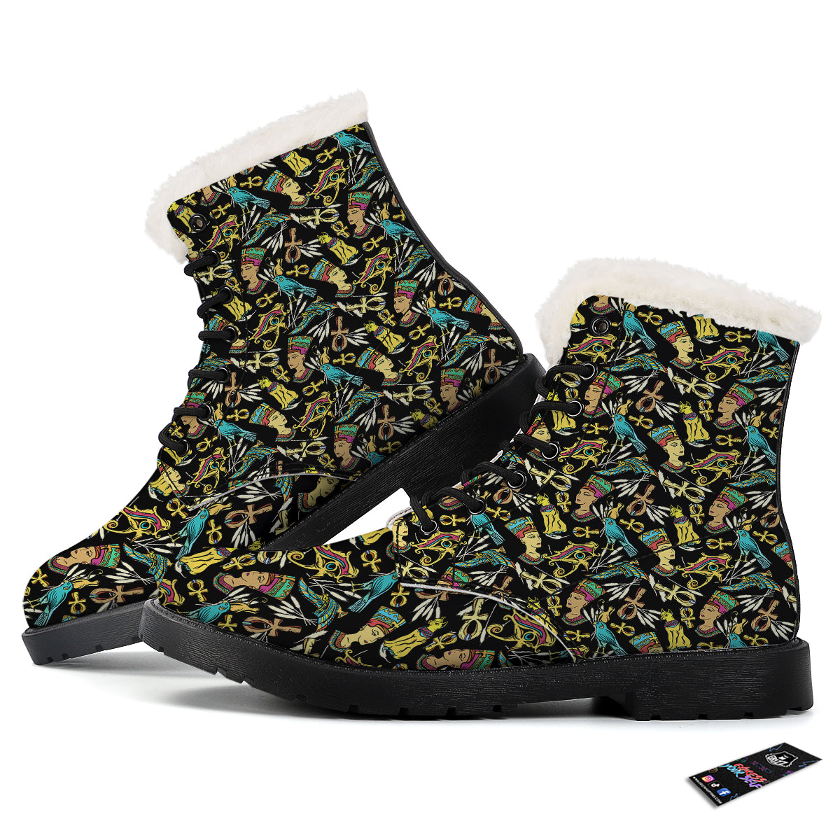 Egypt Ancient Print Pattern Winter Boots-grizzshop