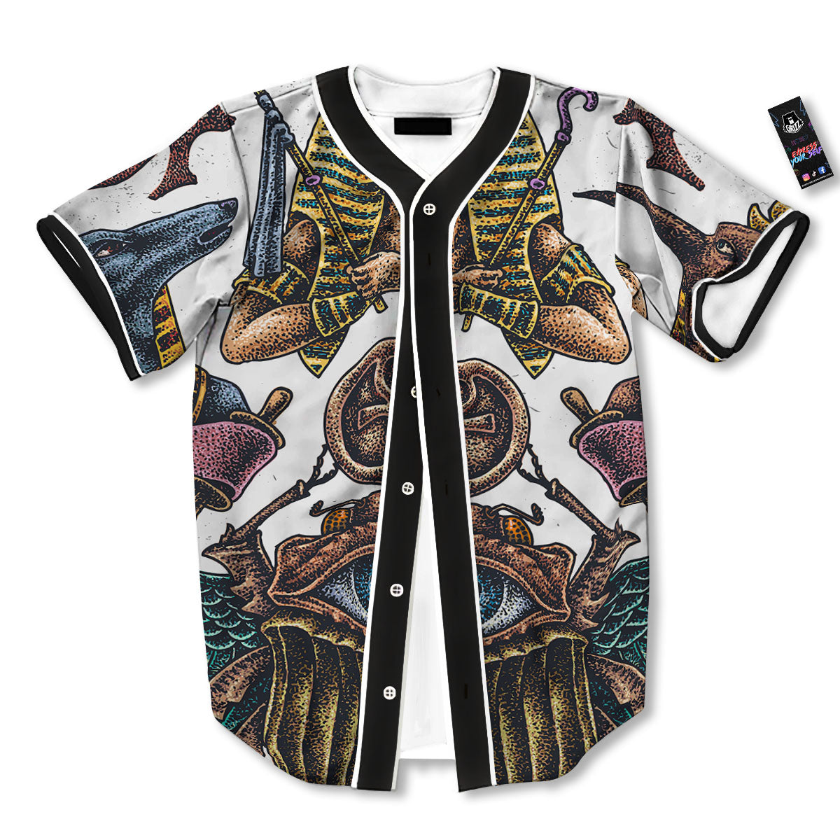Egypt Hand Drawn Print Baseball Jersey-grizzshop