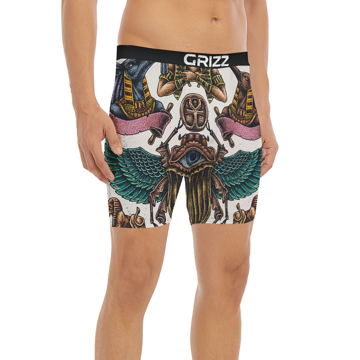 Egypt Hand Drawn Print Boxer Briefs-grizzshop
