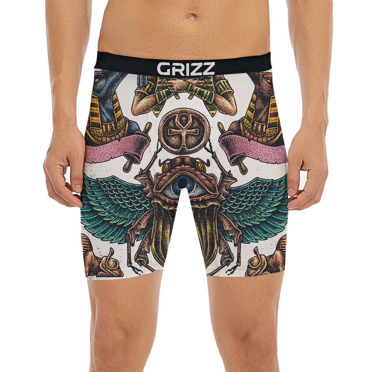 Egypt Hand Drawn Print Boxer Briefs-grizzshop