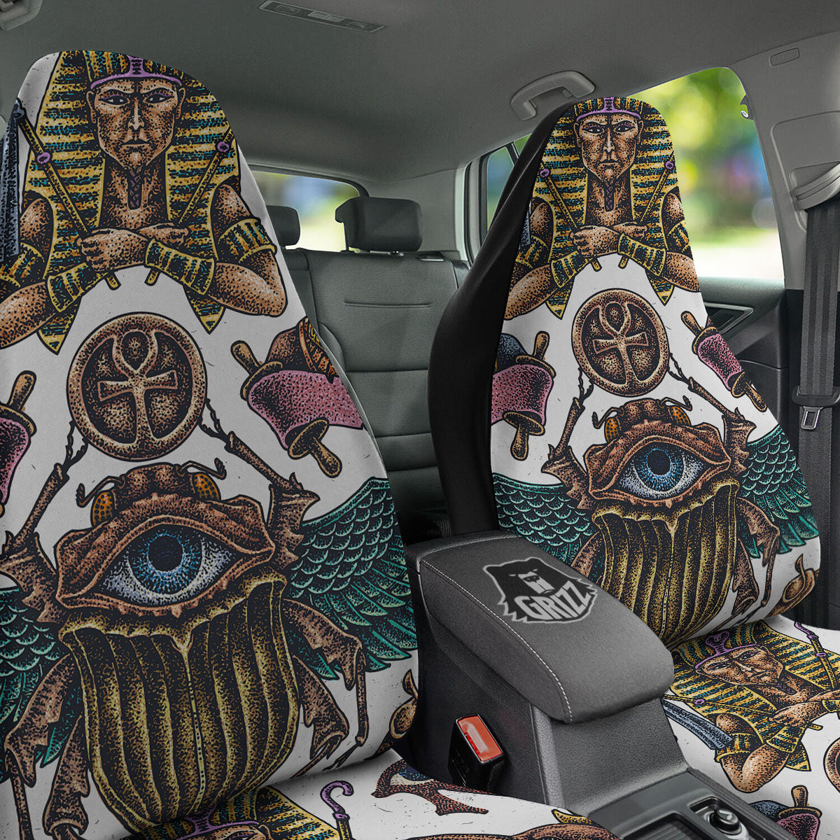 Egypt Hand Drawn Print Car Seat Covers-grizzshop