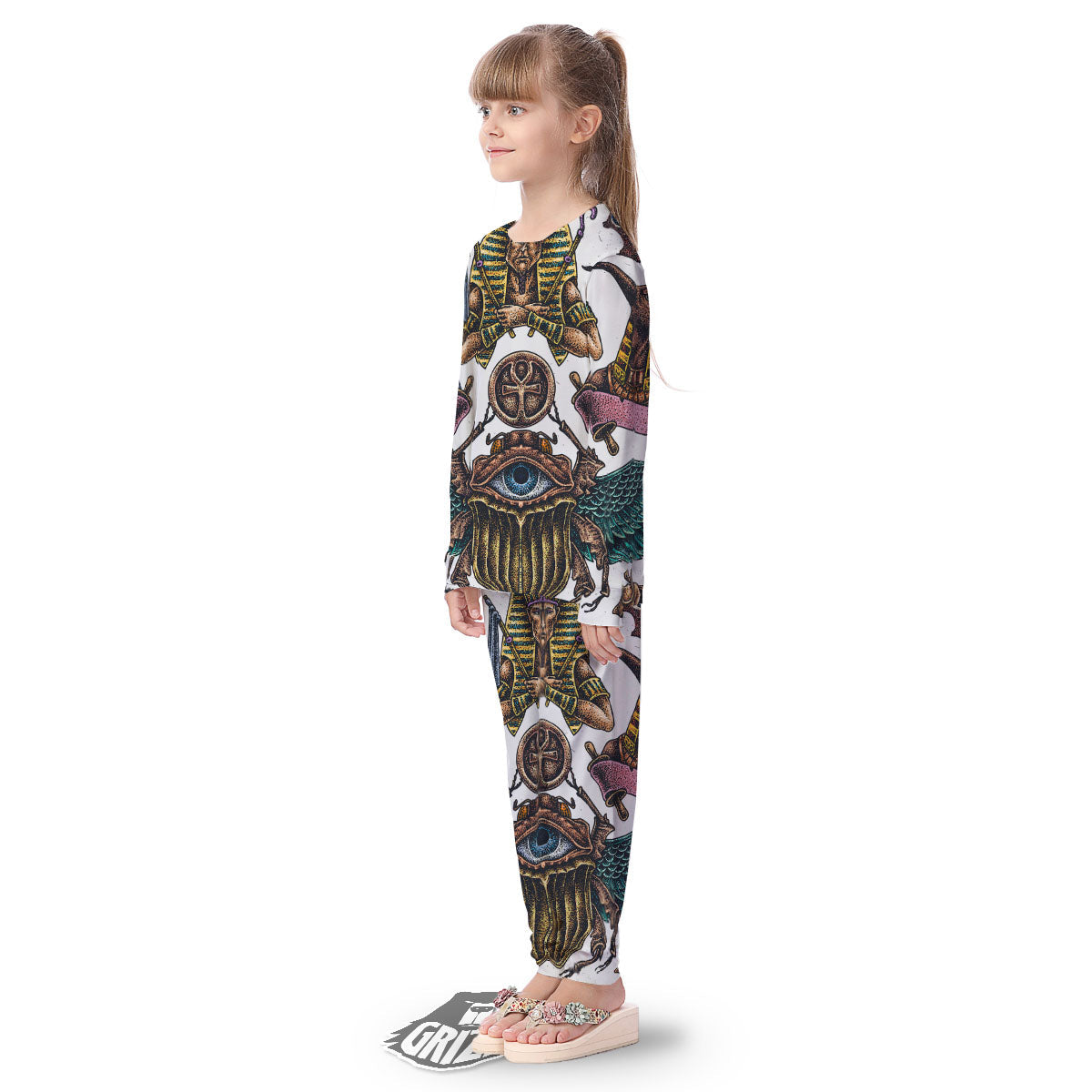 Egypt Hand Drawn Print Kid's Pajamas-grizzshop
