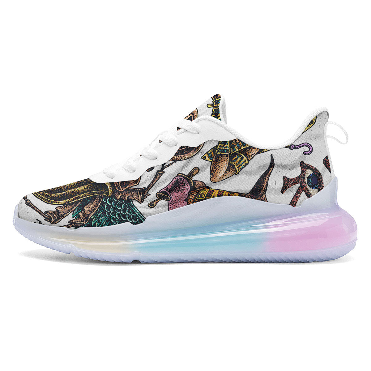 Egypt Hand Drawn Print Running Sneakers-grizzshop