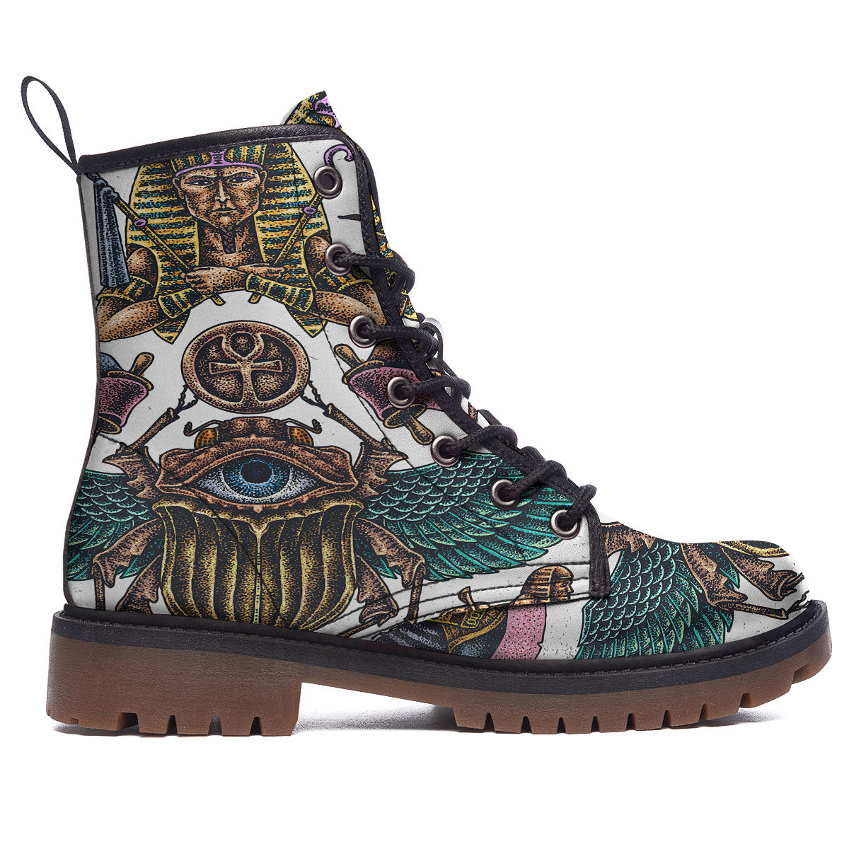 Egypt Hand Drawn Print Work Boots-grizzshop