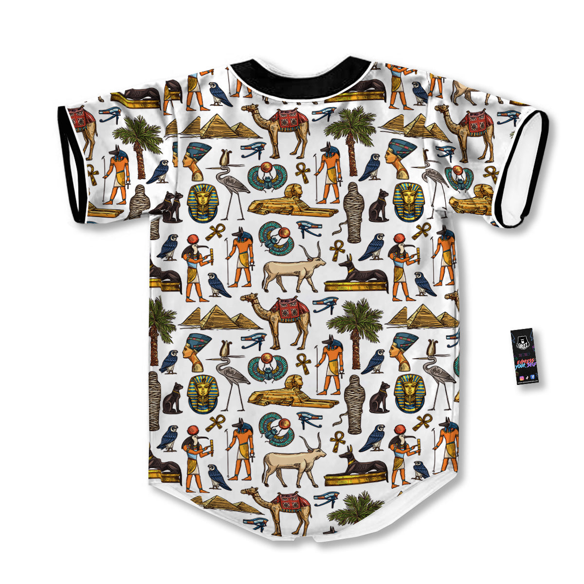 Egypt Religion Symbols Print Pattern Baseball Jersey-grizzshop