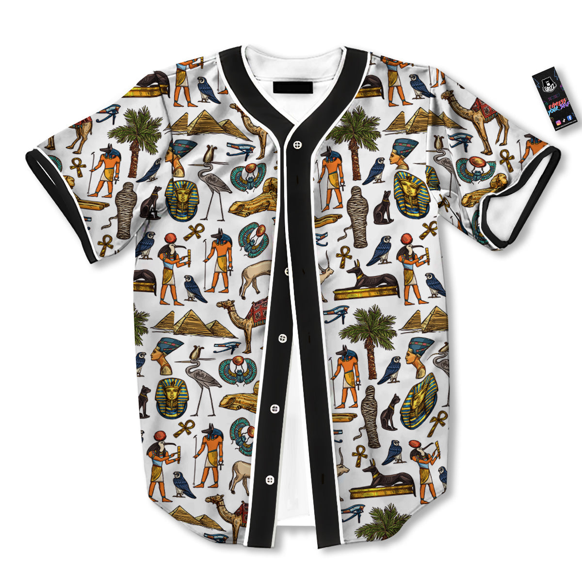 Egypt Religion Symbols Print Pattern Baseball Jersey-grizzshop