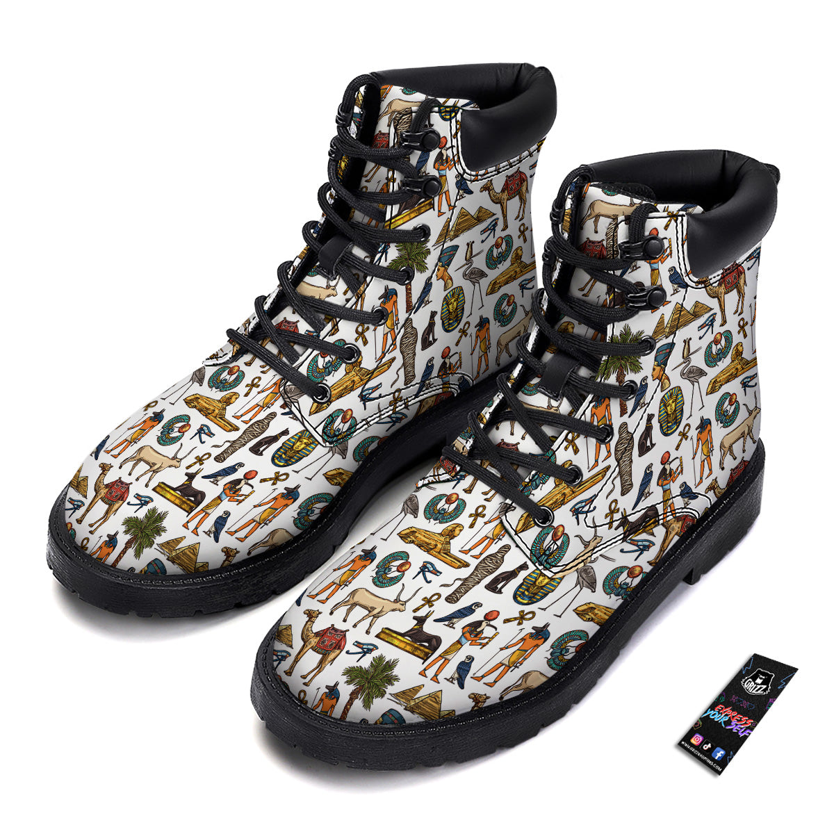 Egypt Religion Symbols Print Pattern Boots-grizzshop