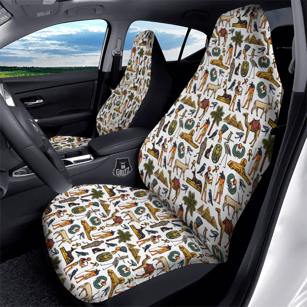 Egypt Religion Symbols Print Pattern Car Seat Covers-grizzshop