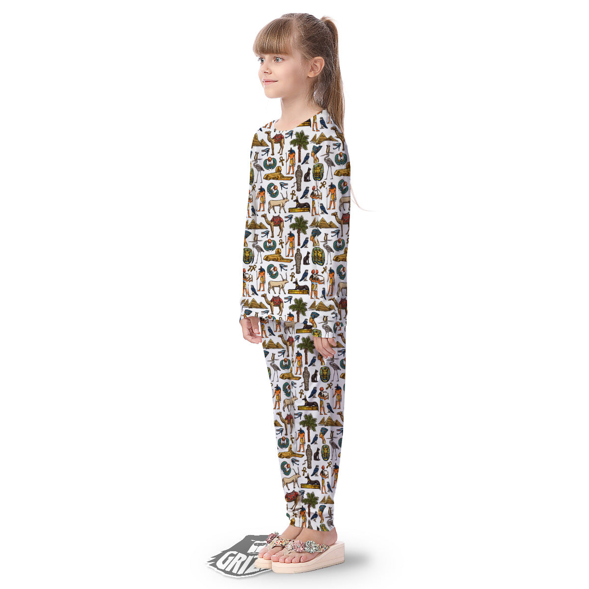 Egypt Religion Symbols Print Pattern Kid's Pajamas-grizzshop