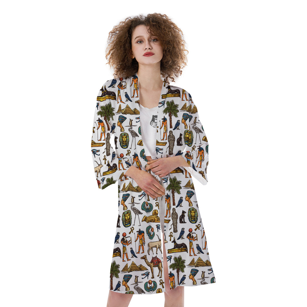 Egypt Religion Symbols Print Pattern Kimono-grizzshop